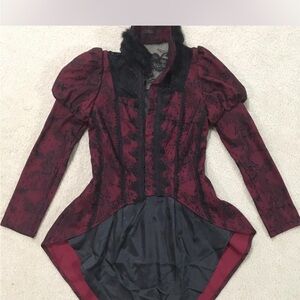 SOLD -Punk Rave Red and Black Lace Bodysuit